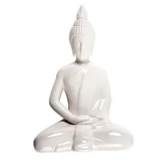 Peaceful Seating Buddha Statue - White