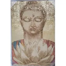 Golden Buddha Wall Painting - 35 inches tall