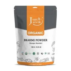 Organic Bacopa Powder 3.5 oz, USDA Certified 100% Pure Brahmi Powder – Fresh, Vegan & Natural Non-GMO, Gluten-Free Bacopa Monnieri Extract in Resealable Bag to ENHANCE Memory & Focus