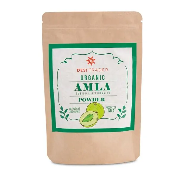 Organic Amla Powder 7 oz,  100% Pure Amalaki Powder – Fresh, Vegan & Natural Non-GMO, Gluten-Free Indian Gooseberry Powder in Resealable Bag