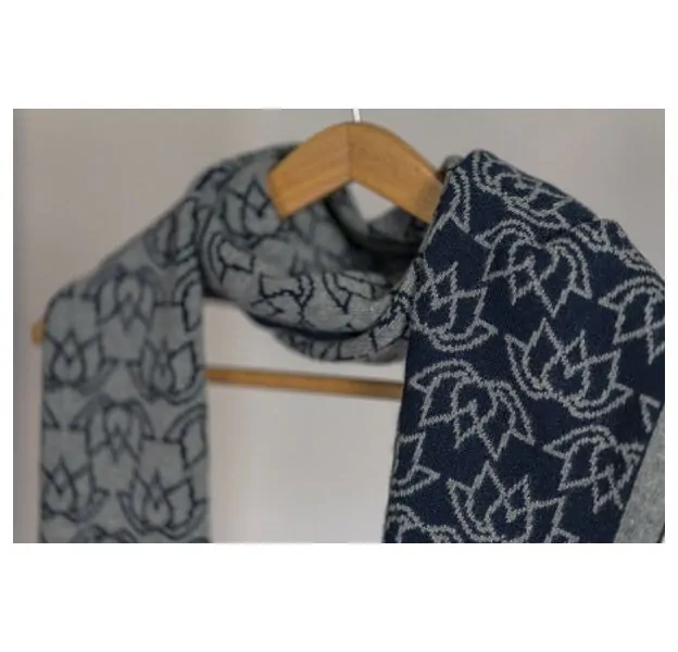 Luxury Cashmere Scarf with Lotus design. 100% Made in Italy. Soft, warm and elegant