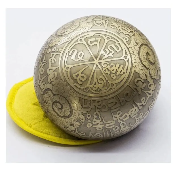 Tibetan Handmade Special Etching Bronze Singing Bowl For Sound Healing