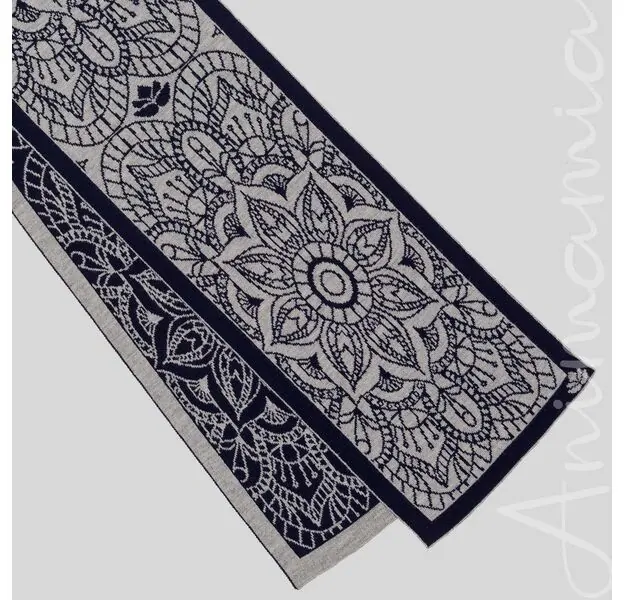 Luxury Cashmere Scarf with Mandala Harmony design. 100% Made in Italy. Soft, warm and elegant