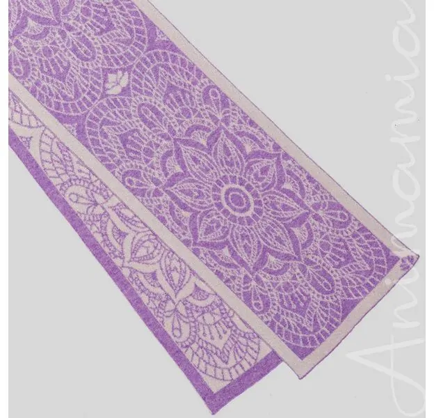 Luxury Cashmere Scarf with Mandala Harmony design. 100% Made in Italy. Soft, warm and elegant