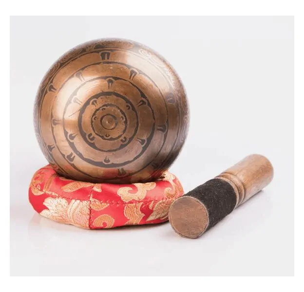 Special Etching Carving Antique Tibetan Singing Bowl For Sound Therapy