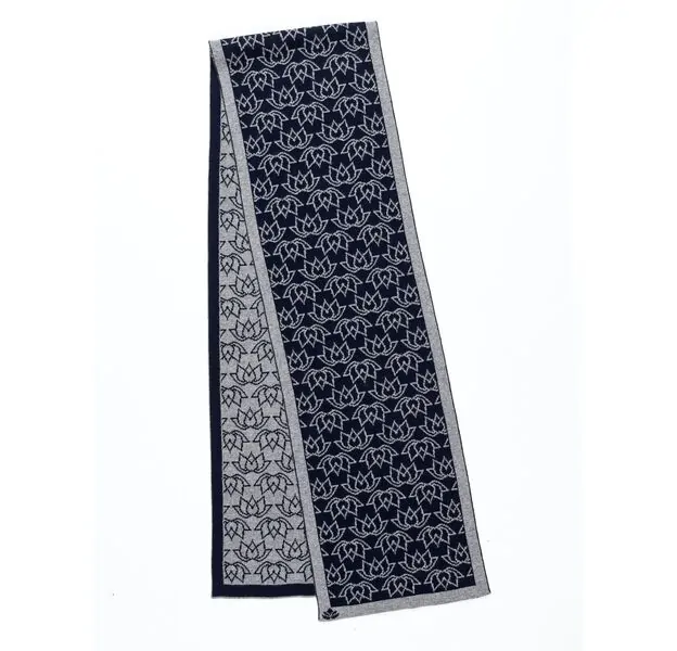 Luxury Cashmere Scarf with Lotus design. 100% Made in Italy. Soft, warm and elegant