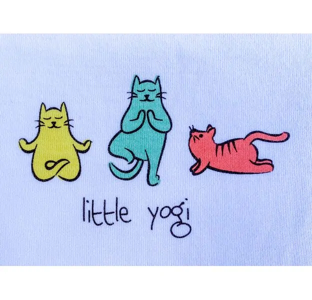 Organic Baby Kitten Yoga Onesie + Harem Pant Set