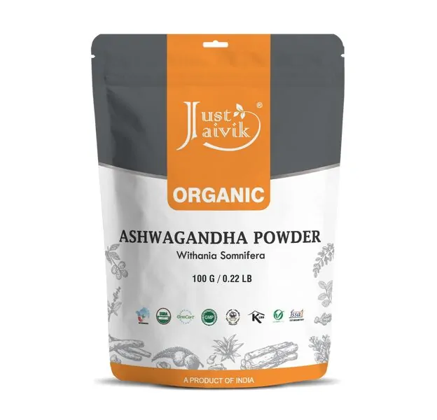 Organic Ashwagandha Root Powder- 3.5 Oz, 100% Fresh USDA Certified Withania Somnifera, Non-GMO USDA Certified