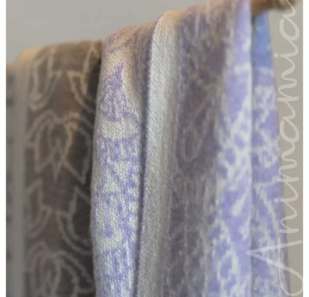 Luxury Cashmere Scarf with Mandala Harmony design. 100% Made in Italy. Soft, warm and elegant