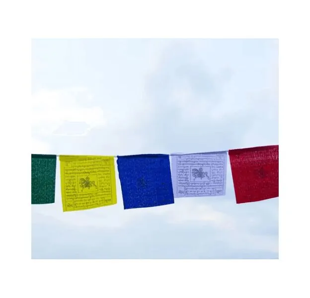Om Mani Padme Hum Mantra Printed Tibetan Buddhist Prayer Flag