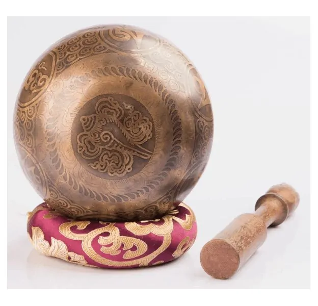 Handmade Special Tibetan Mantra Etched & Carved Healing Faith Singing Bowl