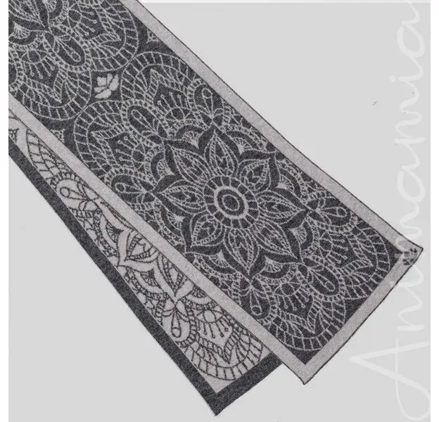 Luxury Cashmere Scarf with Mandala Harmony design. 100% Made in Italy. Soft, warm and elegant