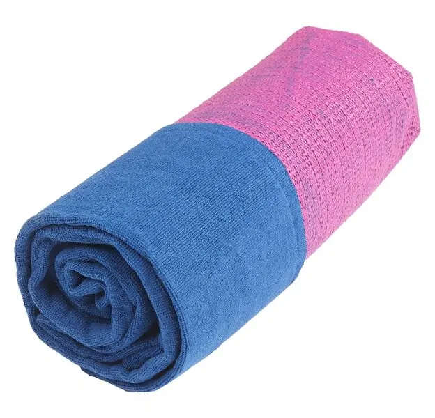 Gaiam Yoga Grippy Yoga Mat Towel - Blue & Pink