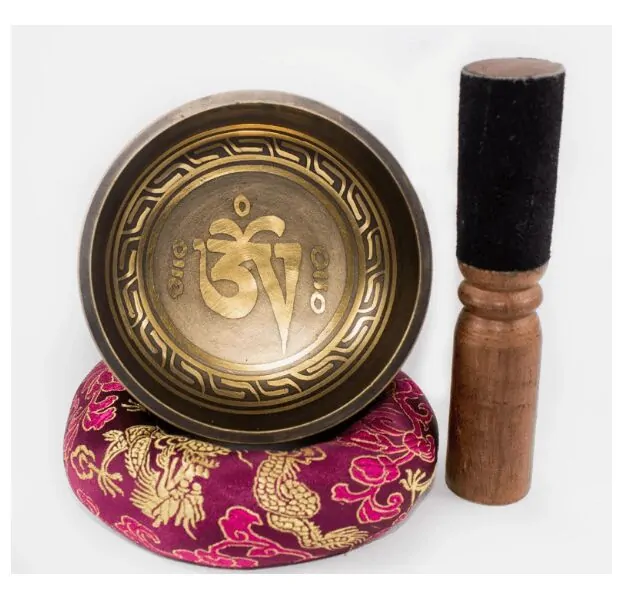 High Quality Antique Tibetan Singing Bowl With Buddhist Mantra Carved For Healing And Meditation