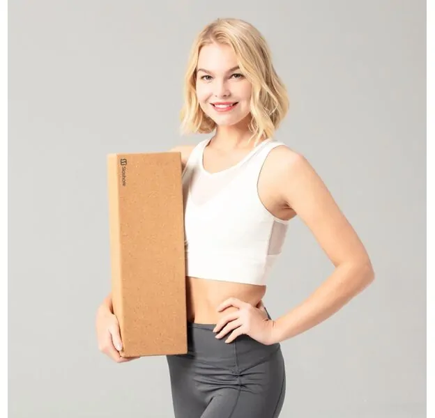 Slashare 6Pcs Cork Yoga Blocks Set: 4pcs Size 4x6x9 and 2pcs Size 4x6x18 of Eco-Friendly Material Bricks, Naturally Hypoallergenic and With Beveled Edges for Practicing Exercising Work-out Sports Outdoors for Health